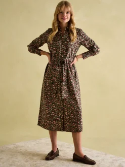 Meredith Leopard Midi Shirt Dress