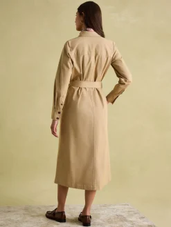 Meredith Tan Brown Midi Shirt Dress