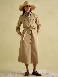 Meredith Tan Brown Midi Shirt Dress