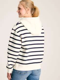 Milbourne Navy & White Striped Embroidered Hoodie