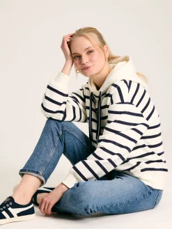 Milbourne Navy & White Striped Embroidered Hoodie