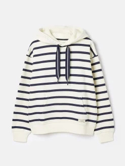 Milbourne Navy & White Striped Embroidered Hoodie