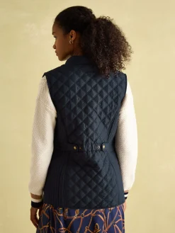 Minx Navy Blue Showerproof Diamond Quilted Gilet