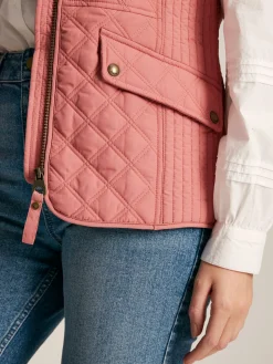 Minx Rose Pink Showerproof Diamond Quilted Gilet