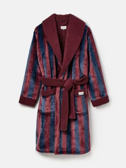 Montague Burgundy Fleece Lined Dressing Gown