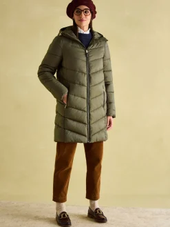 Moorsdale Green Mid Length Showerproof Padded Coat