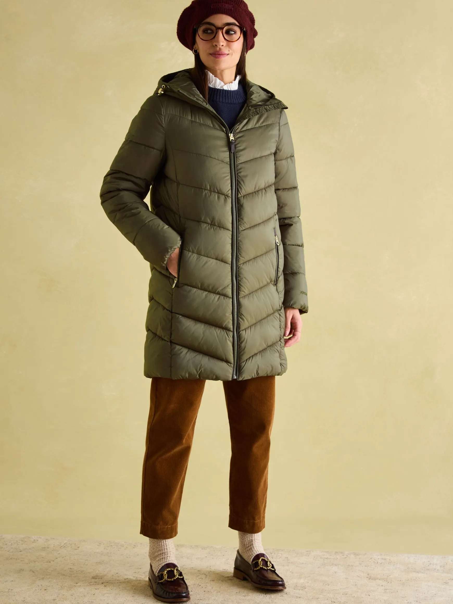 Moorsdale Green Mid Length Showerproof Padded Coat