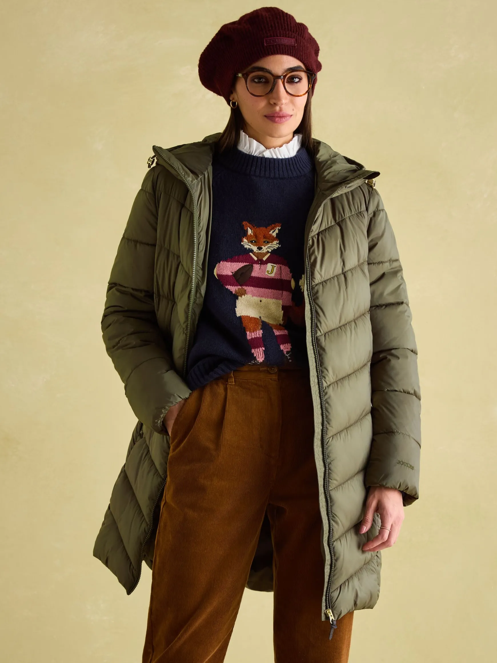 Moorsdale Green Mid Length Showerproof Padded Coat