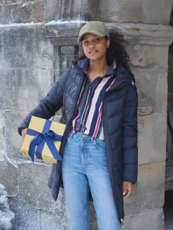 Moorsdale Navy Mid Length Showerproof Padded Coat