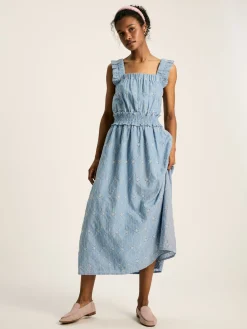 Nadia Blue Broderie Sun Dress