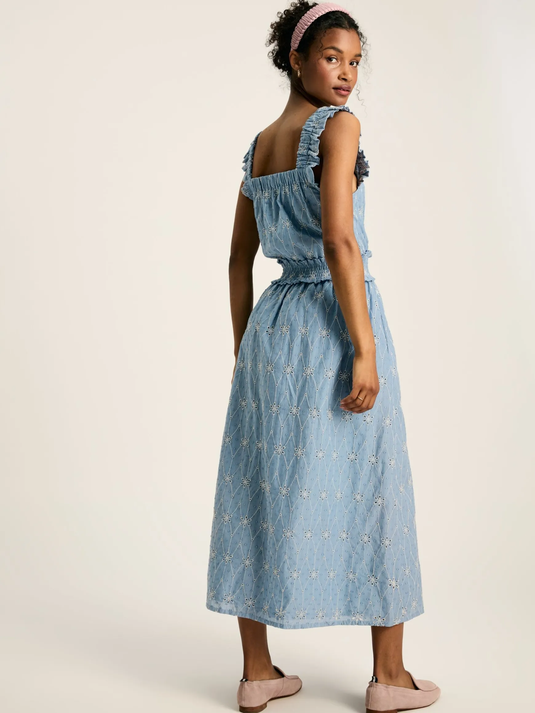 Nadia Blue Broderie Sun Dress