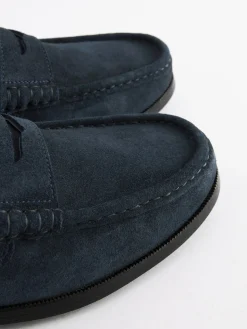 Navy Blue Penny Loafers