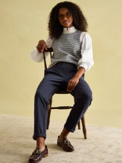 Navy Blue Slim Fit Chino Trousers