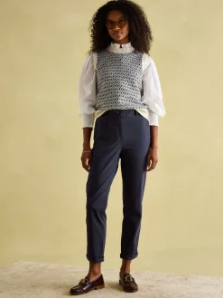 Navy Blue Slim Fit Chino Trousers