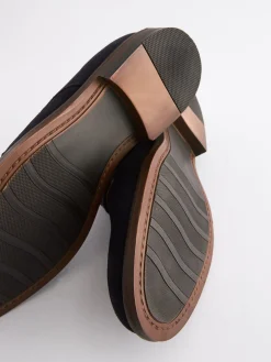 Navy Blue Suede Derby