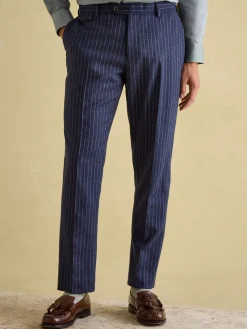 Navy Slim Fit Pinstripe Suit Trousers