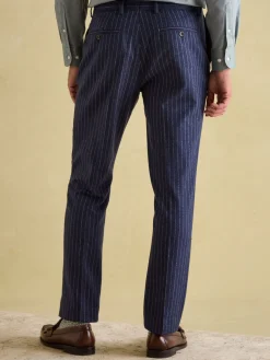Navy Slim Fit Pinstripe Suit Trousers