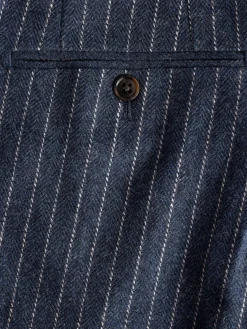 Navy Slim Fit Pinstripe Suit Trousers