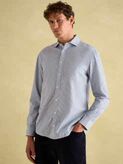 Navy Stripe Cotton Shirt