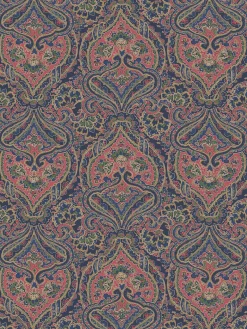 Navy/Multi Opulent Paisley Print 10M Wallpaper