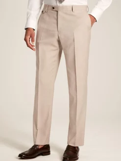 Neutral Slim Textured Suit Trousers