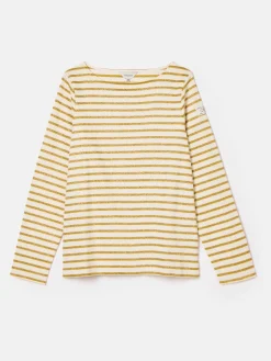 New Harbour Cream Gold Boat Neck Breton Top