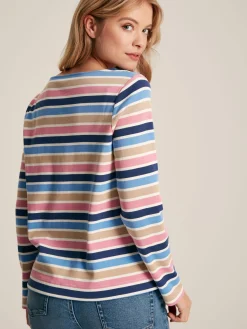 New Harbour Multi Striped Boat Neck Breton Top