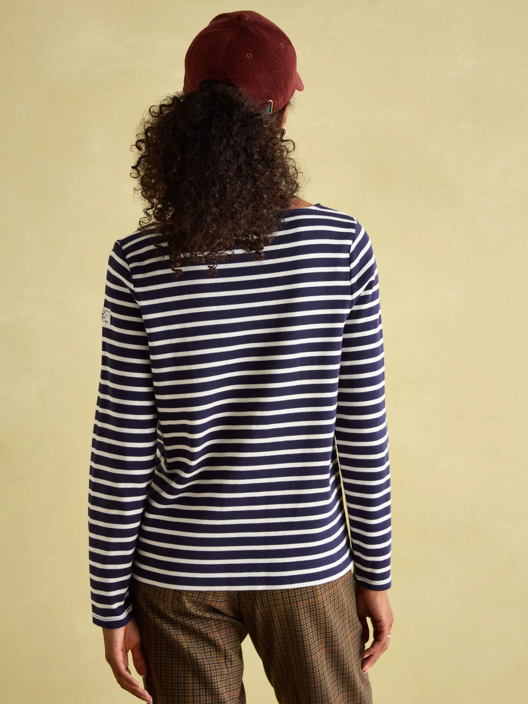 New Harbour Navy & White Striped Boat Neck Breton Top