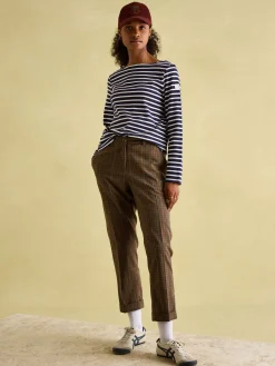 New Harbour Navy & White Striped Boat Neck Breton Top