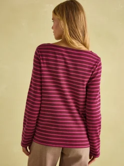 New Harbour Pink/Plum Boat Neck Breton Top