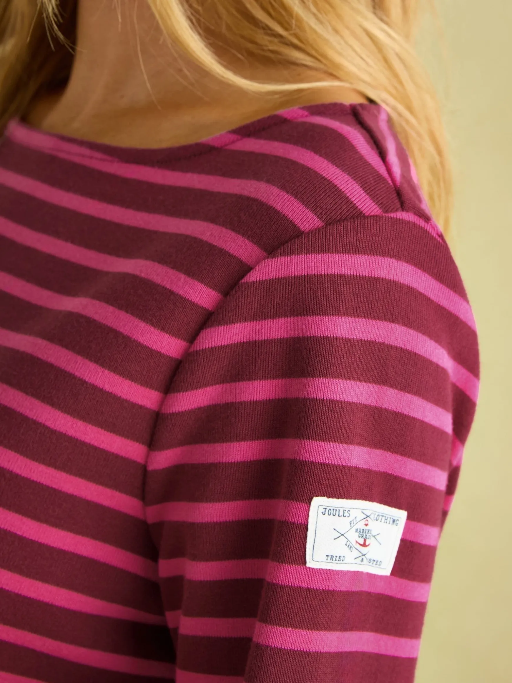 New Harbour Pink/Plum Boat Neck Breton Top