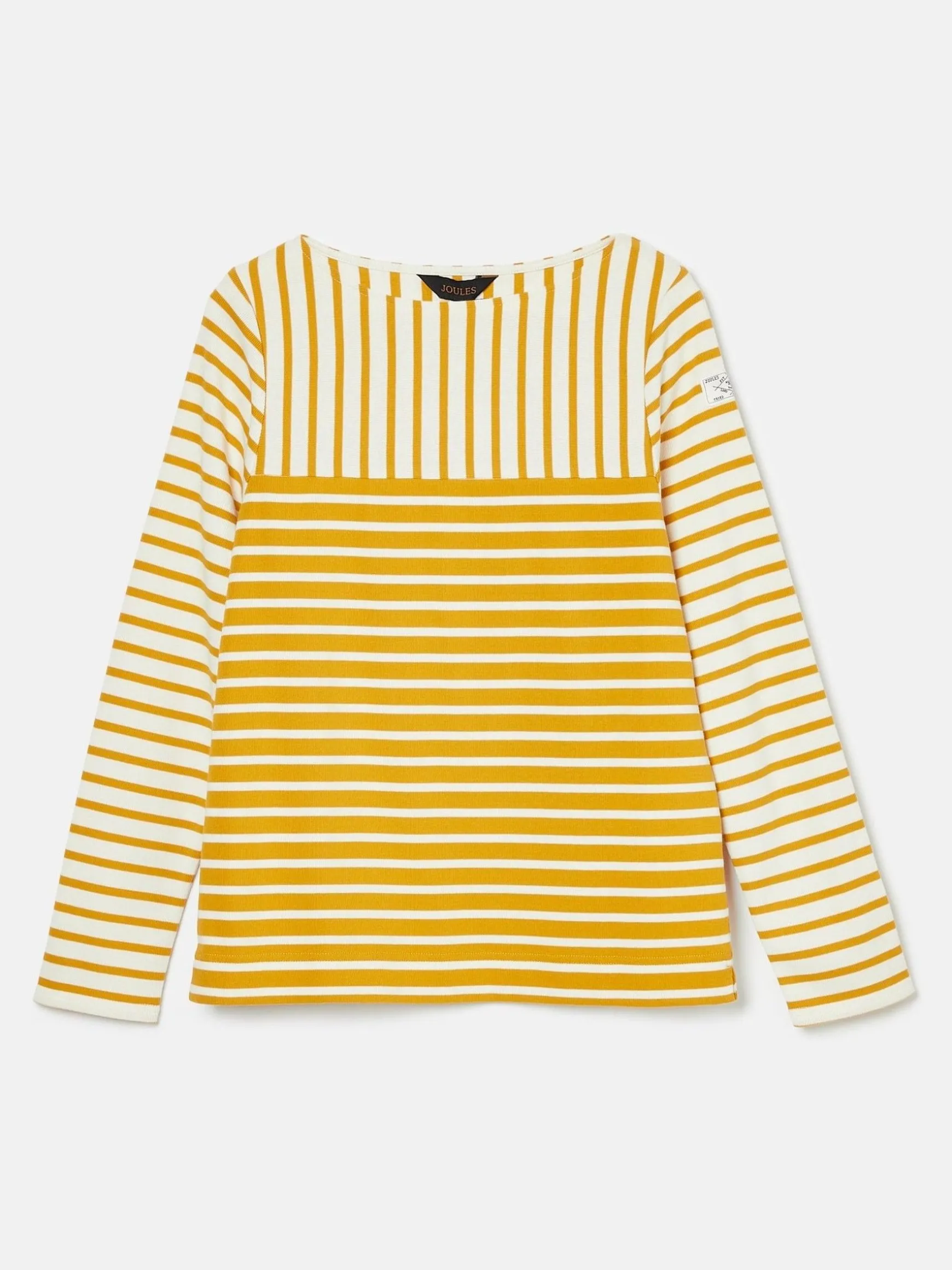 New Harbour Yellow/ Cream Boat Neck Breton Top