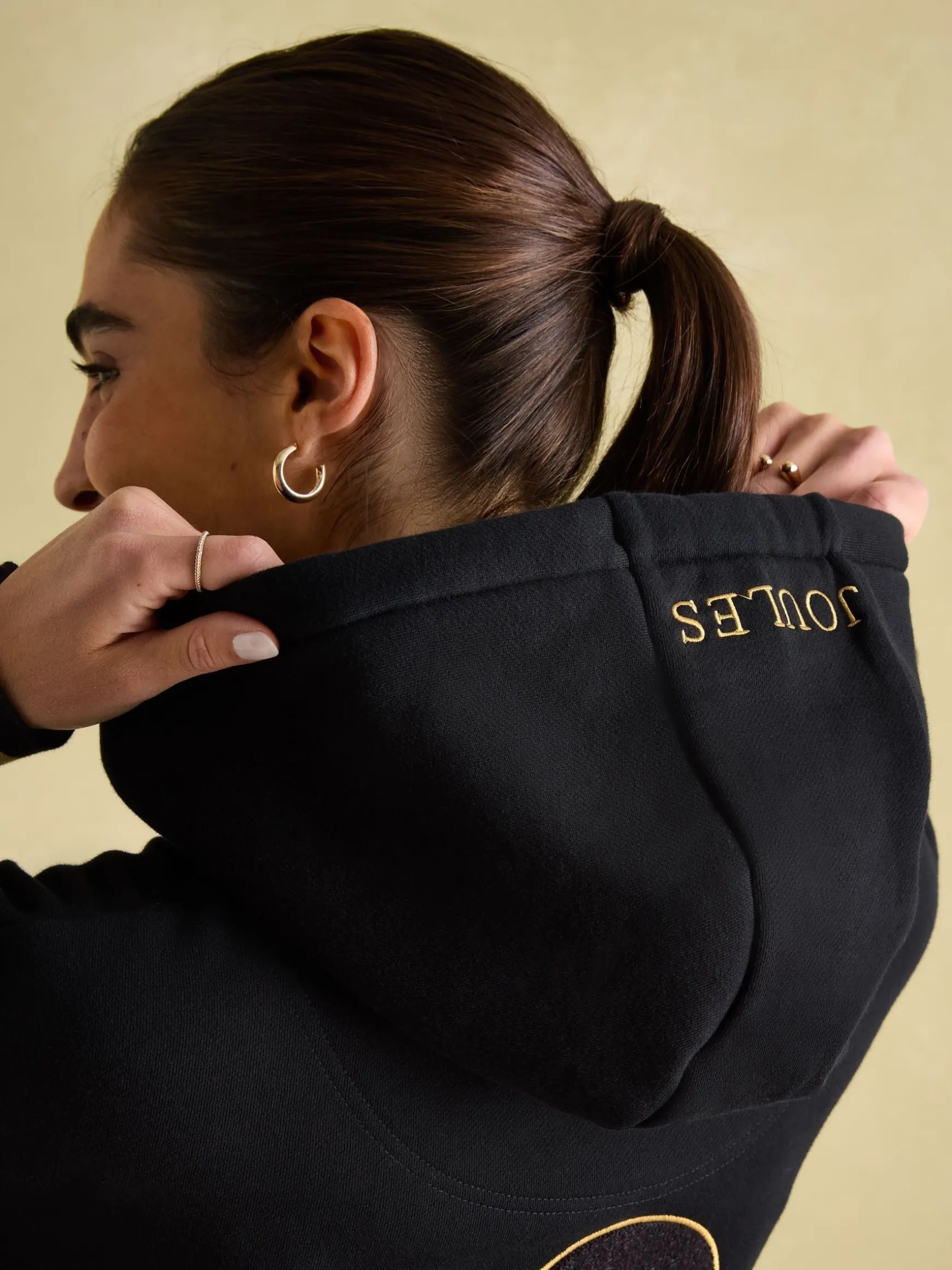 Newham Black Embellished Hoodie