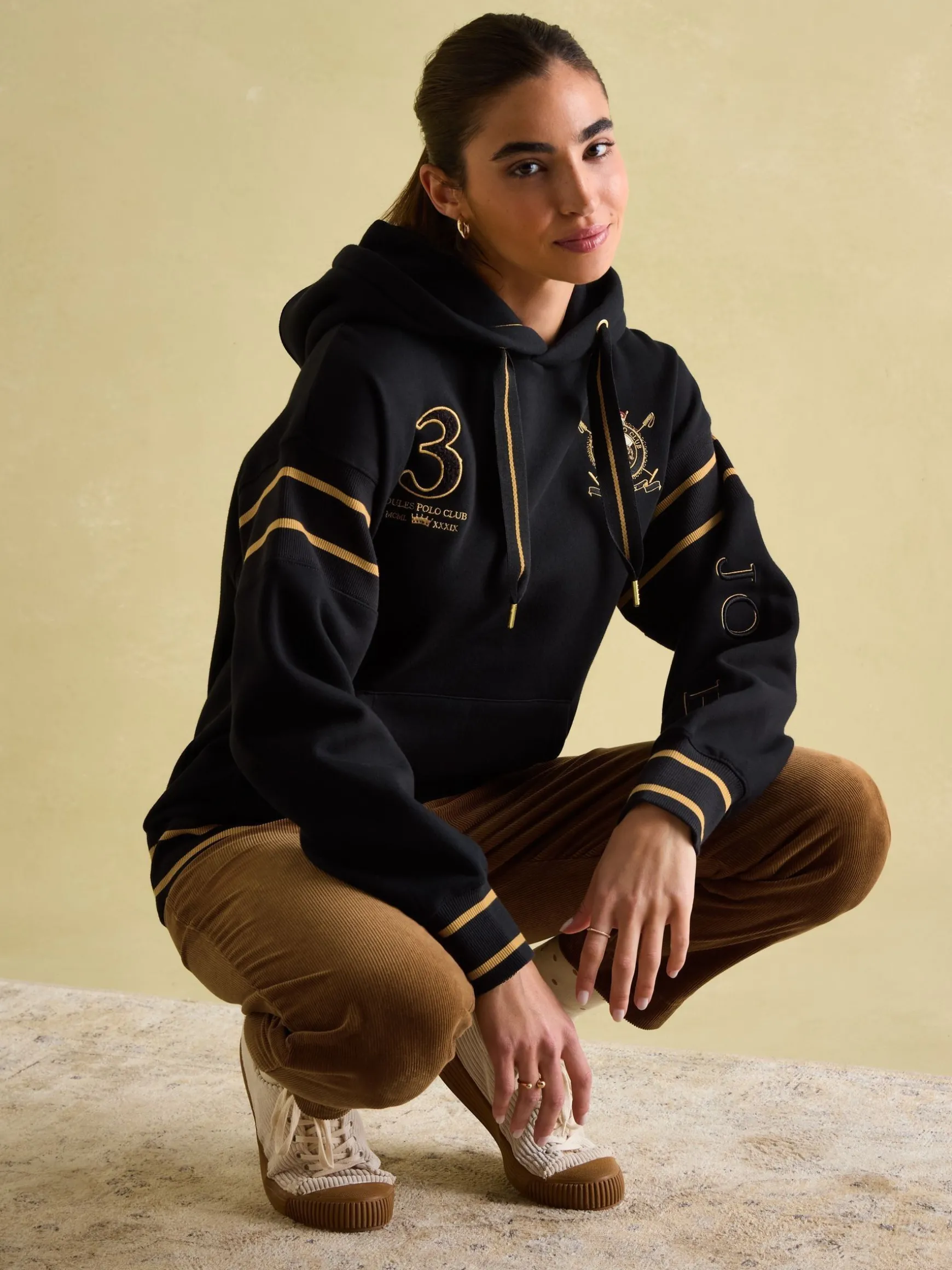 Newham Black Embellished Hoodie