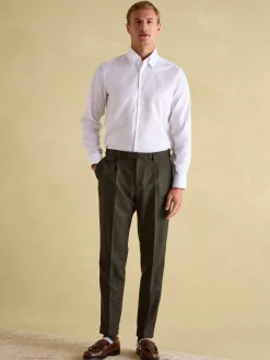 Next White Regular Fit Twill Single Cuff Shirt