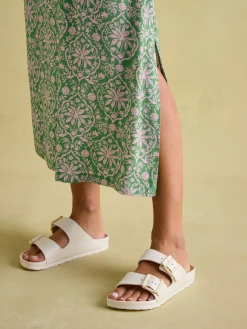 Nia Green Jersey V-Neck Beach Dress