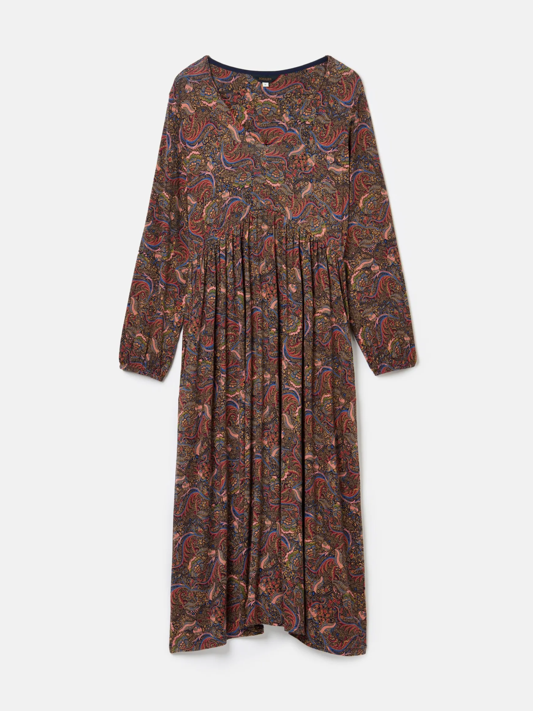 Nia Navy/Burgundy Long Sleeve Midaxi Dress