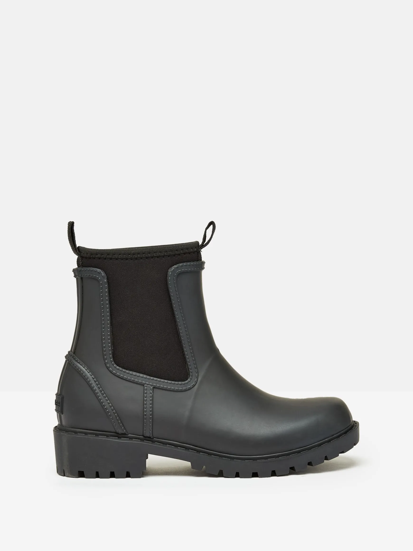 Oakfield Black Short Neoprene-Lined Wellies