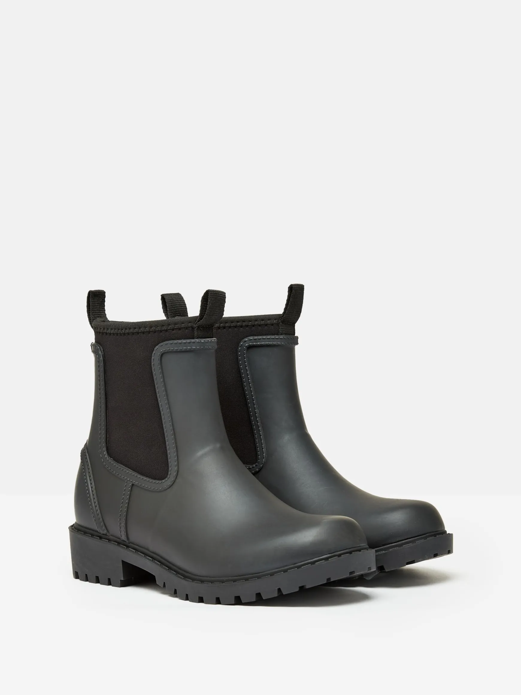 Oakfield Black Short Neoprene-Lined Wellies