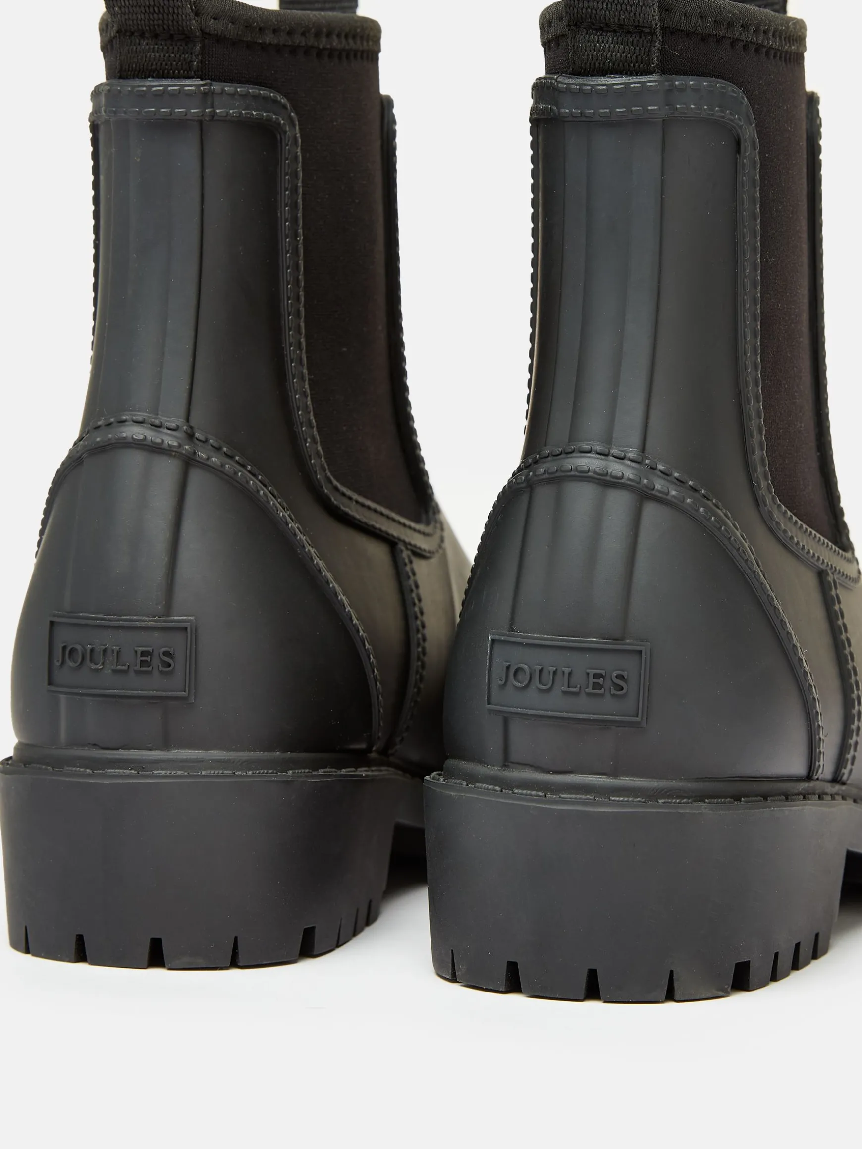 Oakfield Black Short Neoprene-Lined Wellies