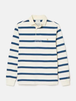 Onside Cream & Blue Striped Rugby Shirt