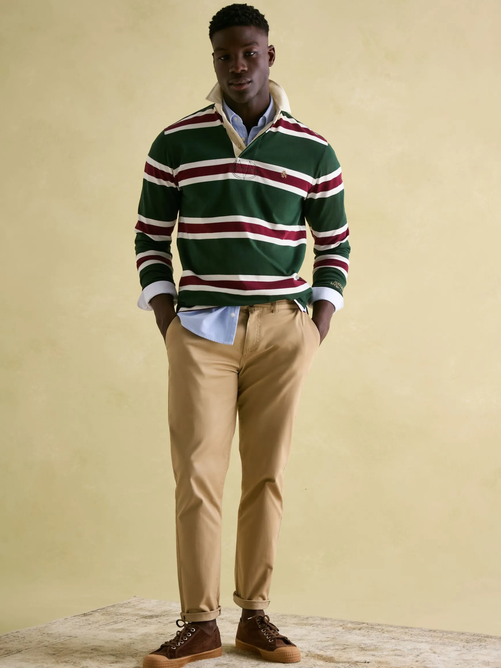 Onside Green & Red Striped Rugby Shirt