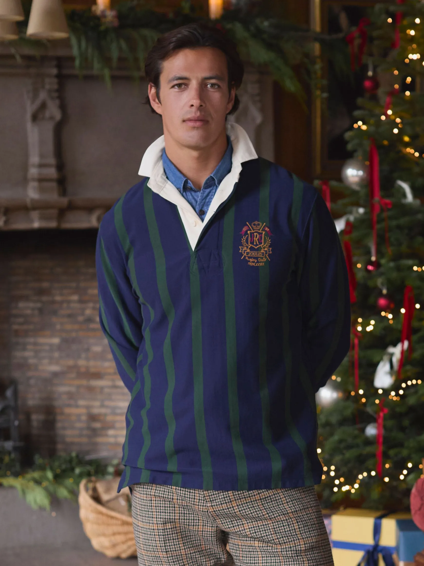 Onside Green/Navy Vertical Stripe Rugby Shirt