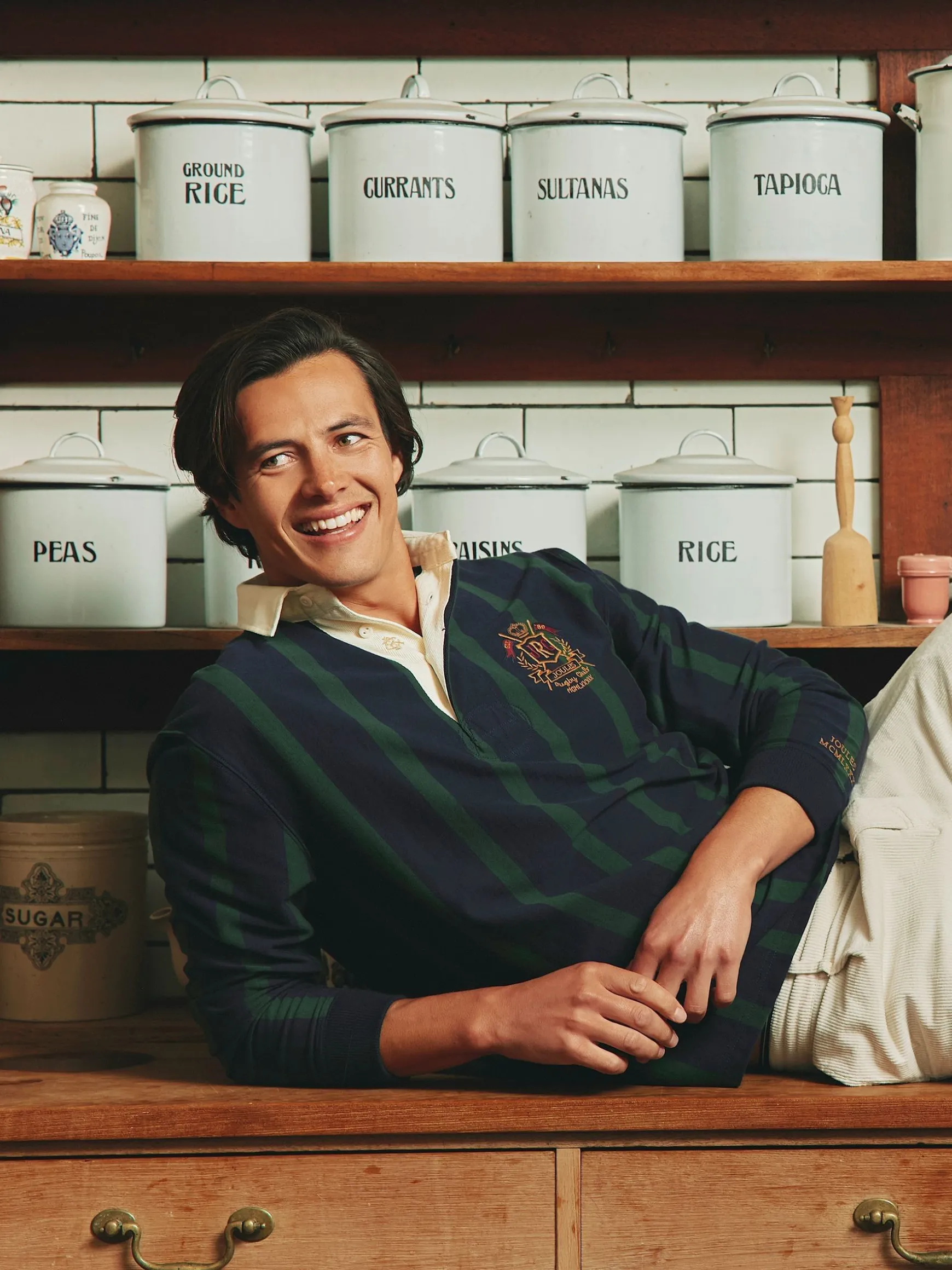 Onside Green/Navy Vertical Stripe Rugby Shirt