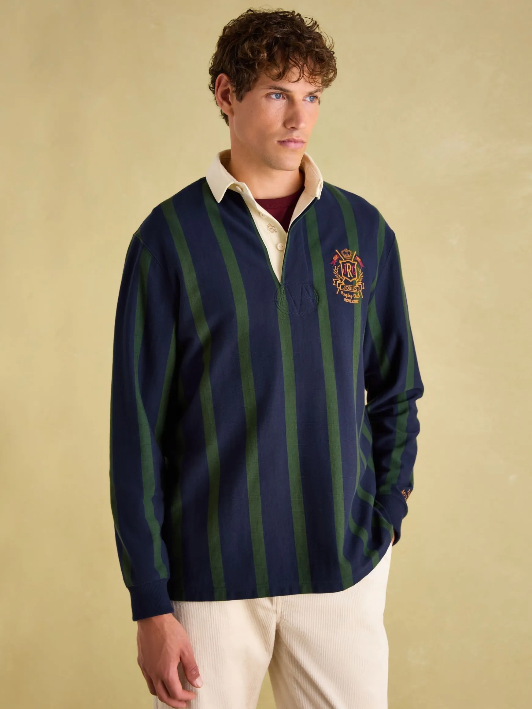 Onside Green/Navy Vertical Stripe Rugby Shirt