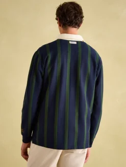 Onside Green/Navy Vertical Stripe Rugby Shirt