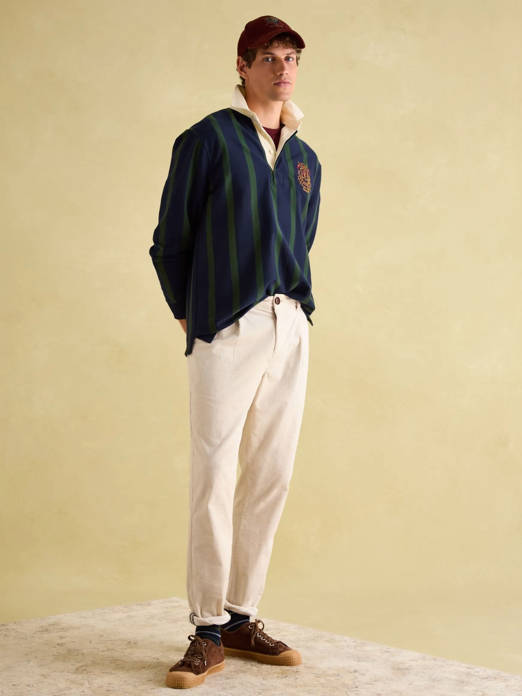 Onside Green/Navy Vertical Stripe Rugby Shirt