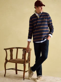 Onside Navy & Brown Striped Rugby Shirt