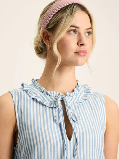 Ophelia Blue & White Sleeveless Tiered Dress