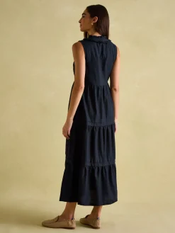Ophelia Navy Sleeveless Tiered Dress